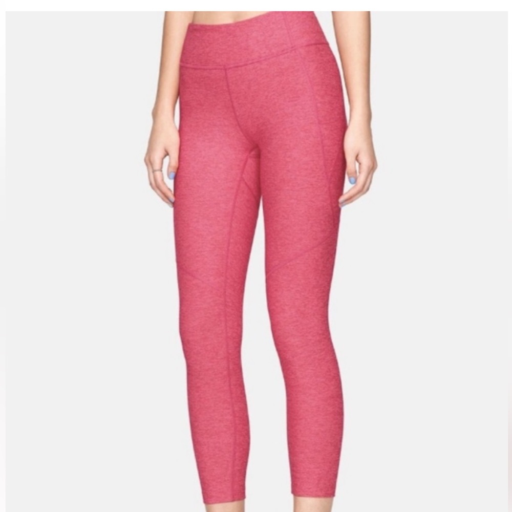 Outdoor Voices hot pink compression stretch 3/4 leggings